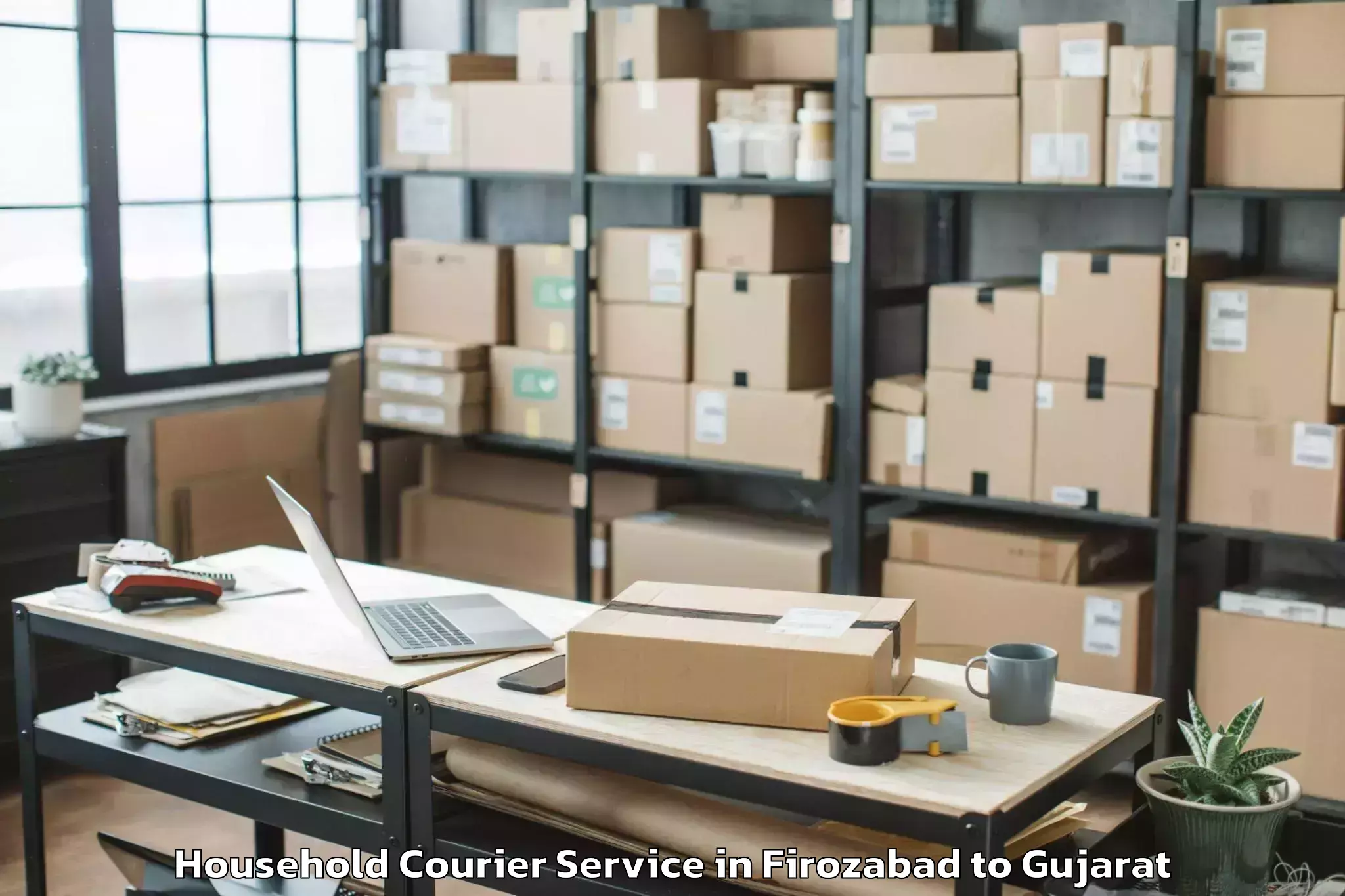 Comprehensive Firozabad to Kalavad Household Courier